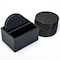 Dacasso Black Leatherette 10 Round Coaster Set with Holder AG-1335 - alternate 6